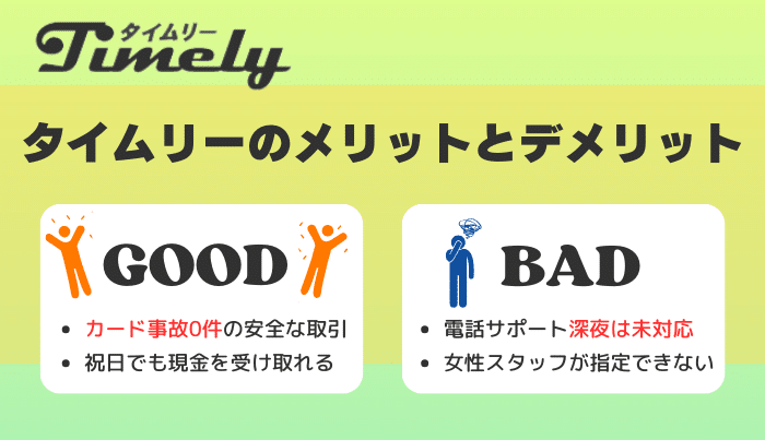 タイムリーで現金化するメリット・デメリットは？