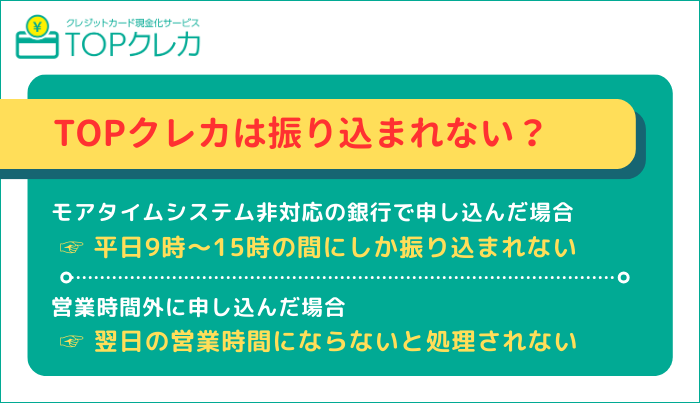 TOPクレカは振り込まれない？