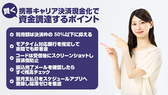 まとめ：携帯キャリア決済現金化で賢く資金調達するポイント